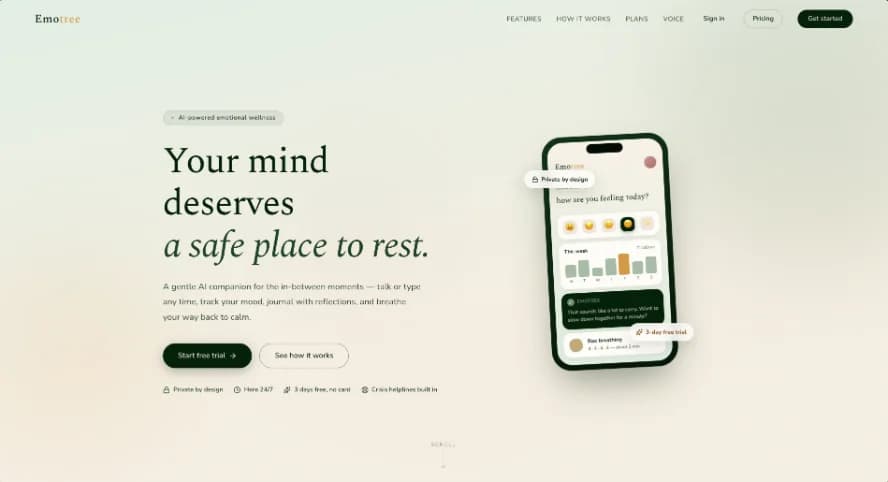 Emotree home screen